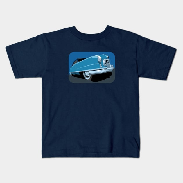 1950 Nash Ambassador IN BLUE Kids T-Shirt by candcretro